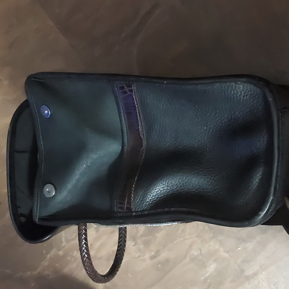 Vintage Brighton Black/ Brown  Leather Backpack Purse - Picture 6 of 6
